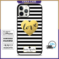 KateSpade Love 15 เคสโทรศัพท์สำหรับ iPhone 14 Pro Max / iPhone 13 Pro Max / iPhone 12 Pro Max / XS Max / Samsung Galaxy Note 10 Plus / S22 Ultra / S21 Plus ฝาครอบเคสป้องกันการตก