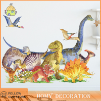 Shao 3D Cartoon dinosaur Group เด็กห้องนอนสติ๊กเกอร์ติดผนัง