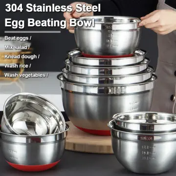 1pc Home Use 304 Stainless Steel Salad & Egg Beating Bowl, Kitchen