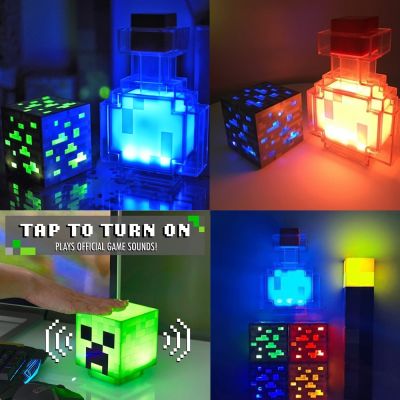 ❁ Christmas Minecraft Game Light Ore Lamp Torch Light Color changing Potion bottle Children Night Light Toys Home Bedroom Decoration For Kids Gift Table Lamp
