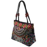 2X Chinese Style Women Handbag Embroidery Ethnic Summer Fashion Handmade Flowers Ladies Tote Shoulder Bags Cross-Body