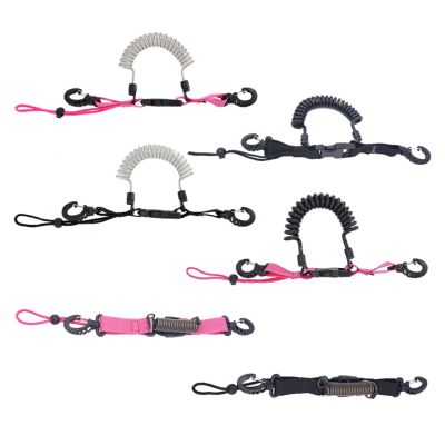 Scuba Diving Dive Snappy Coil Spring Spiral Lanyard With Clips Quick Release Buckle