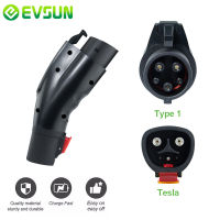 EVSUN Tesla To อะแดปเตอร์ J1772 Max 60A 250V Tesla To Type1 Adapter Type 1 SAE EV อะแดปเตอร์ชาร์จ Anti-Drop Lock Connector