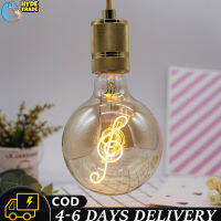 หลอดไฟ G125 LED 220LM 4W 220V พร้อมเส้นใยตกแต่งรูปโน้ต