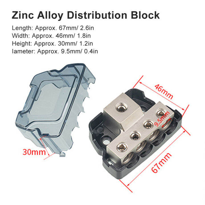 Distribution Block Car Power 1 in 4 Out Distribution Platinum Block