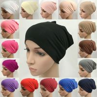 【CW】 Cotton Muslim Underscarf Inner Tube Cap Eid Prayer Hijab Bottom Hat Headwear  Wrap Headscarf Turban