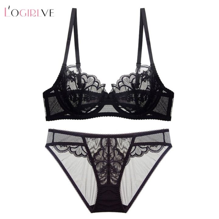 2023-korean-ultrathin-cup-bra-set-push-up-underwear-set-embroidery-gather-bra-plus-size-lace-lingerie-sets-for-bra-and-bottom