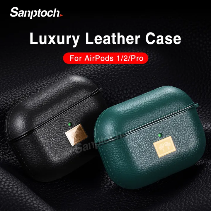 Sanptoch Luxury Leather Case For Apple AirPods 1/2/3/Pro Bluetooth ...