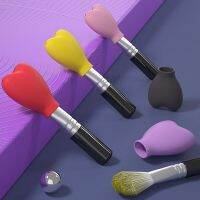 3Pcs/Set Makeup Brush Cover Silicone Makeup Brush Dust Protective Cover Makeup Brush Travel Storage Box Protective Brush Type