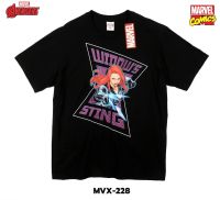 ลิขสิทธิ์แท้จาก Marvel เสื้อยืด Black Widow Widows Sting แขนสั้นผู้ชาย สีดำ Official licences mvx-228