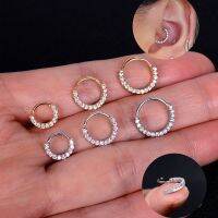 1Piece CZ Hoop Rook Nose Septum Ring Round Forward Daith Piercing Ear Bone Tragus Cartilage Helix Earring Body Jewelry