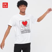 ผ้าฝ้ายแท้Uniqlo เสื้อยืด แขนสั้น พิมพ์ลาย Keith Haring สําหรับผู้ชาย และผู้หญิง (UT) 446363S-5XL  PDSM