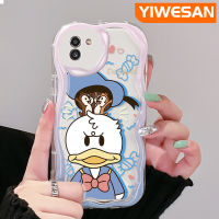 YIWESAN เคสปลอกสำหรับ Samsung A03 M02 A02 A03s F02s ลายการ์ตูนเป็ดโดนัลด์สีสันสดใสลายคลื่นเคสโทรศัพท์โปร่งใสเนื้อครีมป้องกันกล้องเคสซิลิโคนอ่อนชัดเจนกันกระแทก