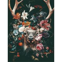 ▨♚ Deer With Flowers DIY Embroidery Cross Stitch 11CT Kits Craft Needlework Set Cotton Thread Printed Canvas Home Sell