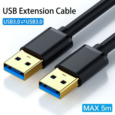 5M-0 USB ต่อ USB 5ม. สายพ่วง USB ตัวผู้เปลี่ยนเป็น USB เพศผู้3.0 2.0ต่อสำหรับหม้อน้ำฮาร์ดดิสก์กล่องรับสัญญาณทีวี USB สายเคเบิลพ่วง