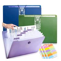 3Pcs Expanding File Folder Accordion Document Organizer Plastic File Folders Letter Size Expandable Accordion Folders