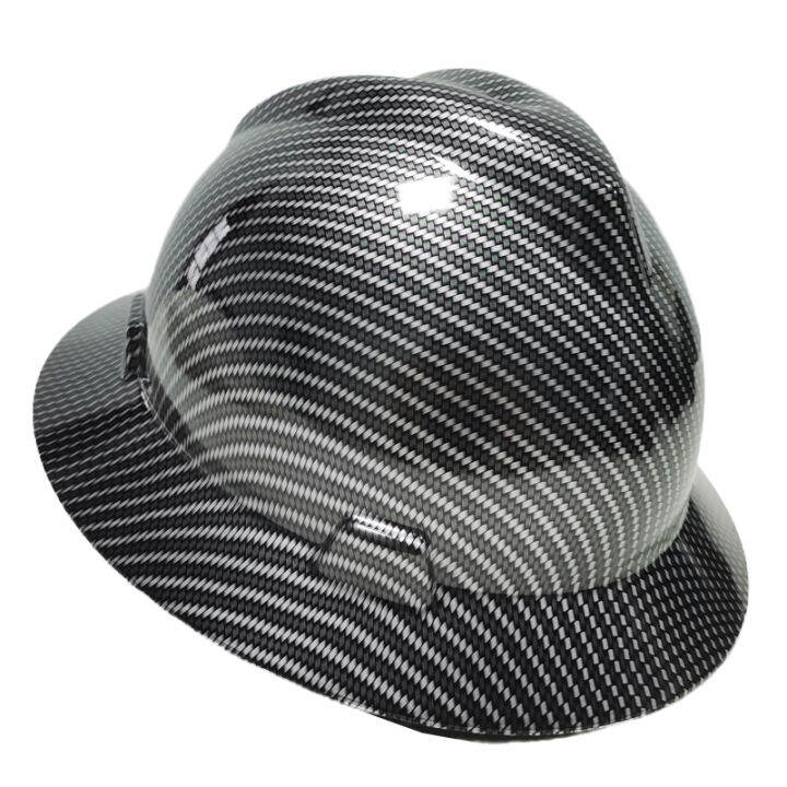 Safety Helmet Full Brim Hard Hat Carbon Fiber Construction Work Cap