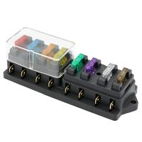 1pcs 8 Way Fuse Box DC 12V 24V 40A Circuit Car Trailer Auto Blade Fuse Box Block Holder ATC ATO Fuse Holder with 8 Fuse Fuses  Accessories