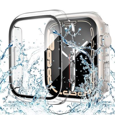 Transparent Glass+Cover For Apple Watch case 8 7 6 SE 5 4 3 Accessorie Screen Protector iwatch series 45mm 41mm 44mm 40mm 42 38 Cases Cases