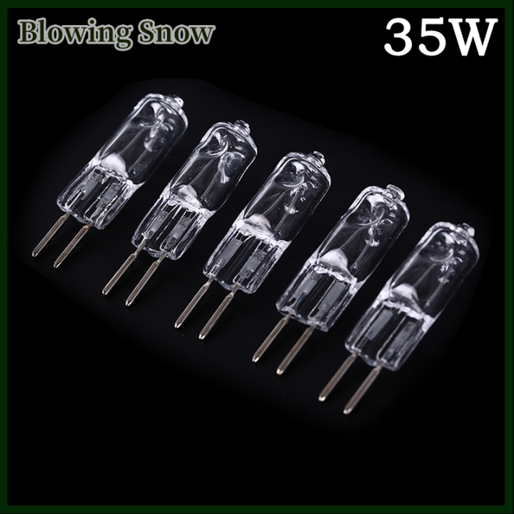 Blowing Hanak 5Pcs 220V G5.3 35W 50W Base Halogen JC Type Bulbs Light Lamp Bulb Yellow Light