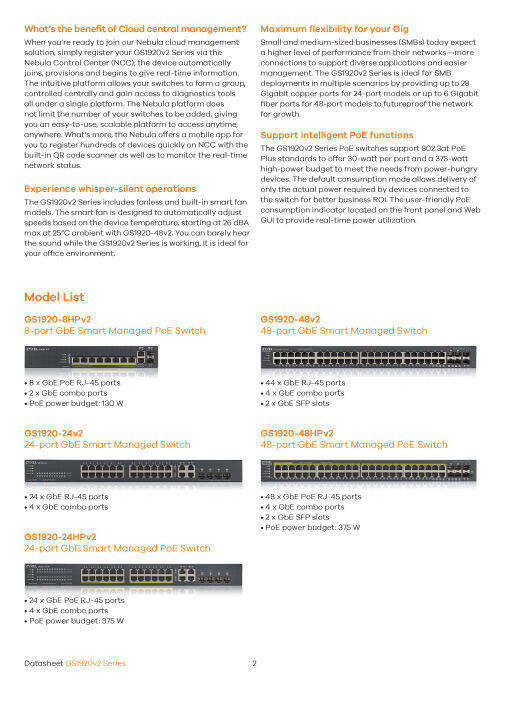 zyxel-gs1920-24hpv2-24-port-gbe-smart-managed-poe-switch-สวิตซ์-ของแท้-ประกันศูนย์-3ปี