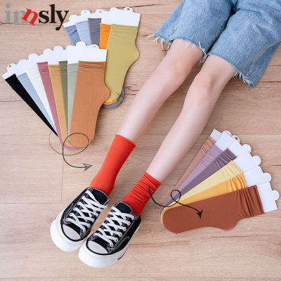 Fashion Women Pile Socks Pinkycolor Thin Solid Korean Style Cool Breathable Summer Girl Middle Tube Socks