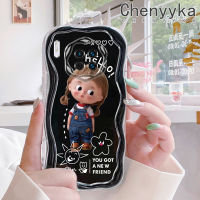 เคส Chenyyka สำหรับ Huawei Mate 30 Pro Mate 40 Pro P40 P30โปรการ์ตูนน่ารักผู้หญิงสวยเนื้อครีมกันกระแทกแบบใสลูกคลื่นเคสมือถือนิ่มเคสโปร่งใสลายกล้องถ่ายรูปสีอ่อนโยนป้องกัน