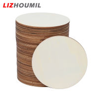 LIZHOUMIL เครื่องประดับเปล่าแผ่นไม้กลมไม้ดิบสำหรับงานแกะสลัก DIY ความหนา1/8นิ้ว (เส้นผ่านศูนย์กลาง4นิ้ว,50ชิ้น)