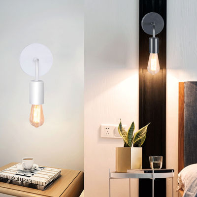 E27 Nordic Modern Wall Lamp Iron Black Indoor Lighting Bedside Bathroom Bedroom Lamp Sconce Wall Light Fixture Industrial Decor