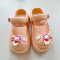 Kawaii Sanrio อนิเมะรองเท้าแตะน่ารัก Cinnamoroll ของฉัน Melody Kuromi การ์ตูนฤดูร้อนสบายรองเท้าแตะเด็กของขวัญ