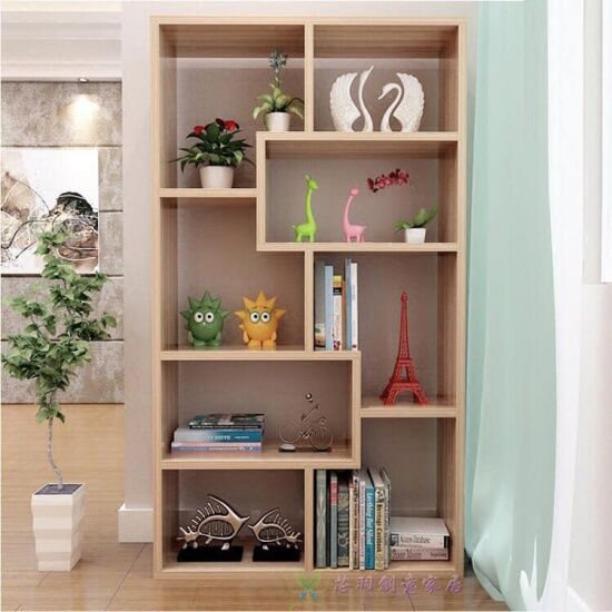 Kệ chữ u size đại, kệ sách gỗ để sàn đa tầng thông minh màu vân gỗ - ảnh sản phẩm 1