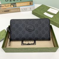 GUCCI GG กระเป๋าสตางค์ ZIP AROUND WALLET WITH INTERLOCKING G