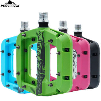 2021MOTSUV Bicycle Pedal Nylon Fiber Ultralight Wide Bearing Pedal Flat Platform Pedals 916 Inch MTB Bearing Pedals Bicycle Parts