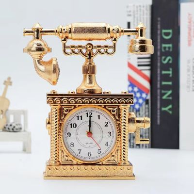 ZSHENG นาฬิกาสไตล์ยุโรป,นาฬิกานาฬิกาปลุกนาฬิกาทรงโทรศัพท์โบราณเครื่องประดับย้อนยุคนาฬิกาตั้งโต๊ะโทรศัพท์