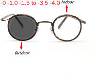 Round Sun Photochromic Myopia Eyeglasses Optical Men student Finished Myopia Eyewear Leopard Glasses Frame Goggles NX