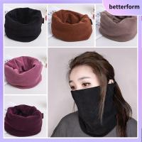 BETTERFORM ขนแกะขนแกะ ผ้าพันคอผ้าพัน สีทึบทึบ กันลม ผ้าพันคอคอปก เอี๊ยมกลางแจ้ง ผ้าโพกหน้า สำหรับผู้หญิง