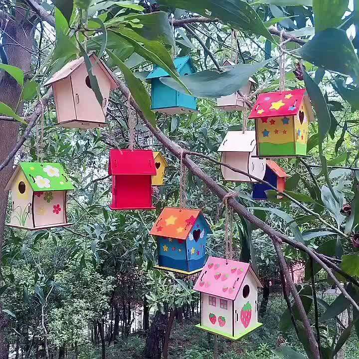 DIY Bird Houses Kits for Kids Crafts Wood for Class Parties and Art