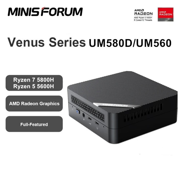 MINISFORUM Mini PC UM580D UM560XT AMD R7 5800H/R5 5600H Windows 11