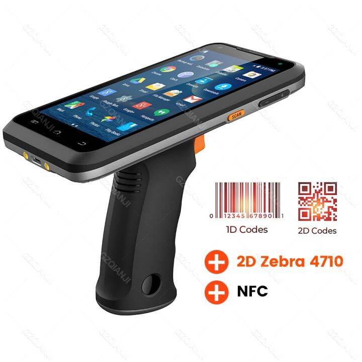 4G PDA 8.1 Rugged PDA Handle Grip 1D 2D Zebra Barcode Scanner Reader Bluetooth Data Collector