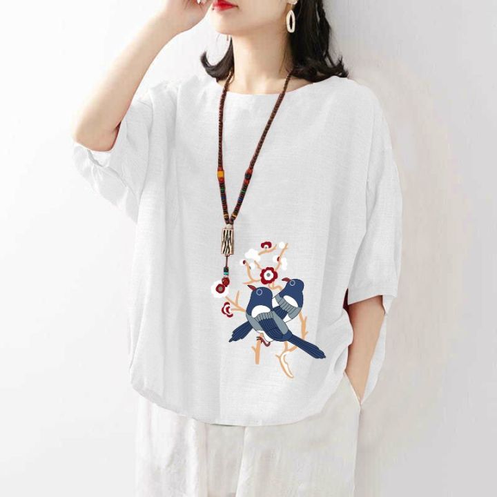 whitetime-เสื้อยืดแขนสั้นผ้าคอตตอนเวอร์ชันเกาหลีฤดูร้อนใหม่สำหรับผู้หญิง-เสื้อยืดแขนครึ่ง301t0609จากร้าน-whitetime