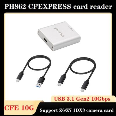 Ph862 Cfexpress Usb3.1 Gen 2 10Gbps Type-A พร้อมสาย C + Type-C ไปยังเครื่องอ่านสำหรับสายเคเบิล Cfe C