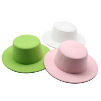 Women Wool Felt Hats White Wide Brim Fedoras For Wedding Party Church Hats Pork Pie Fedora Hat Floppy Derby Triby Hats Base