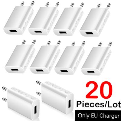 20PCS/5W Universal USB 1A Travel Plug For Usb Phone Charger Wall Travel Charger Power EU Adapter For Phone 11 XS MAX XR X 7 6 X