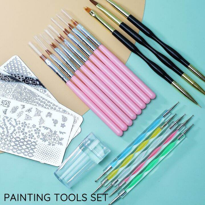Multiple Nail Art Nail brush Design Tip Drawing Carving Dotting Nail