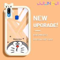 Jjlingji เคสสำหรับ VIVO Y91 Y95 Y91i การ์ตูนน่ารักโดราเอมอนสเตอร์สีสันสดใสเลนส์กล้องถ่ายรูปแบบนิ่มกันกระแทกแบบใสเคสมือถือป้องกันซิลิโคนง่ายปลอกความคิดสร้างสรรค์โปร่งใส