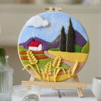 [HOT 2023] CHENISTORY DIY ขนสัตว์ฟอกภาพวาดเย็บปักถักร้อยกรอบ20X20ซม.ขนสัตว์รูปภาพวาดหัตถกรรมสำหรับการตกแต่งบ้านของขวัญ