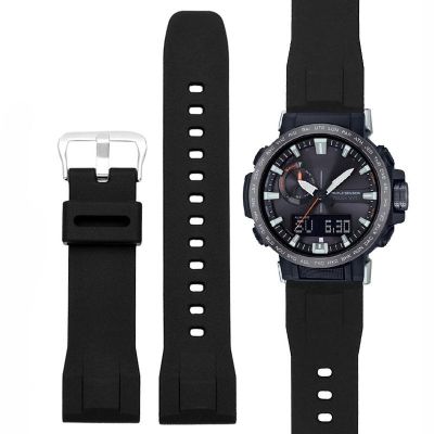 ♠㍿ สายนาฬิกายางสีดำ 23 มม. สำหรับ Casio TPROTREK 5578 5480 PRW-70/50/30 Uhrenarmband กันน้ำกีฬากลางแจ้งนาฬิกาสร้อยข้อมือ