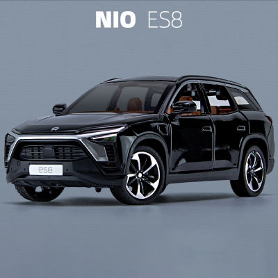 1:24 NIO ES8 SUV ใหม่พลังงานยานพาหนะล้อแม็ก D Iecasts และของเล่นยานพาหนะโลหะรถของเล่นรุ่นเสียงและแสงคอลเลกชันเด็กของเล่น