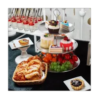 Cake Stands Stainless Steel Tiered Cupcake Stand 3 Tier Serving Tray Platters Table Display Cupcake Tower Cake Plates