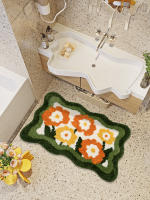 (HOT)Flora Flora เสื่อห้องน้ำ Chic Simple Fresh Green Garden Orange Flora สีม่วง Tulip Soft พรม Super ดูดซับ Slip-Resistant Pad